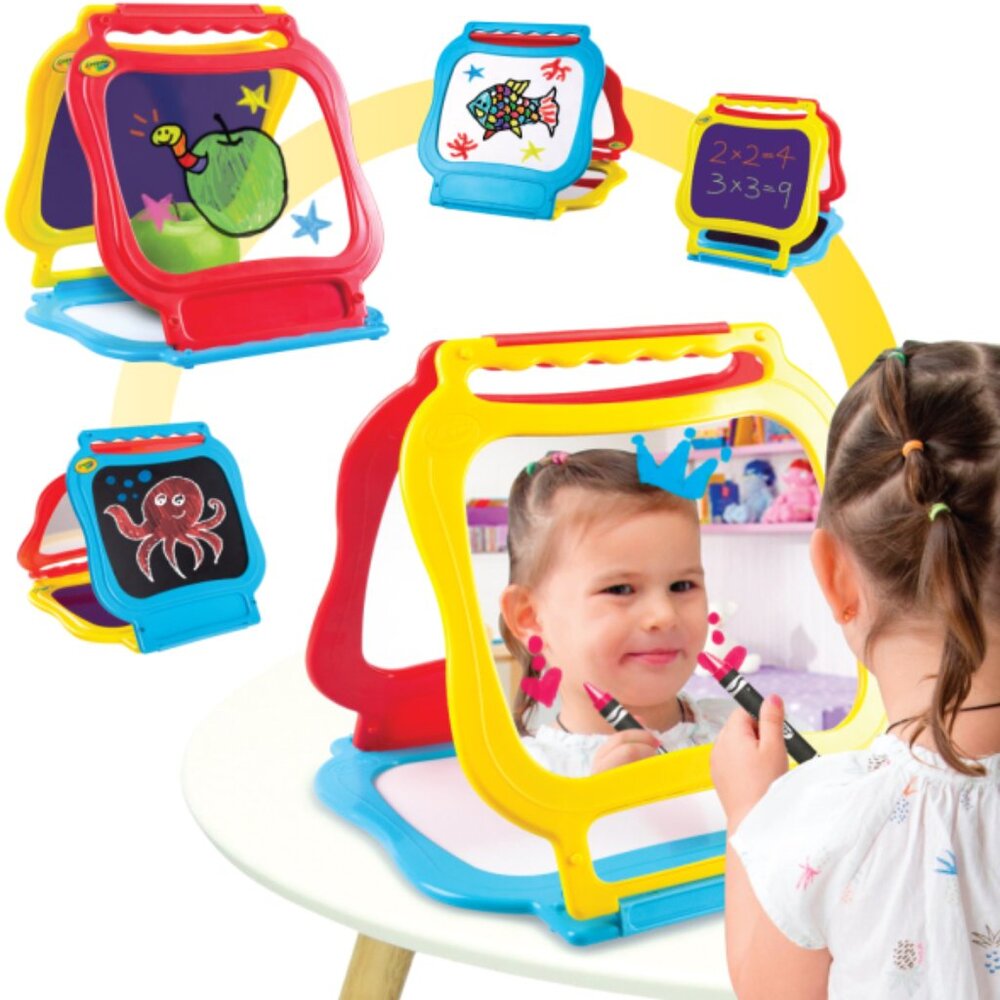 Crayola 5098 5-in-1 Plastic Tabletop Easel 5 Different Drawing Boards Foldable